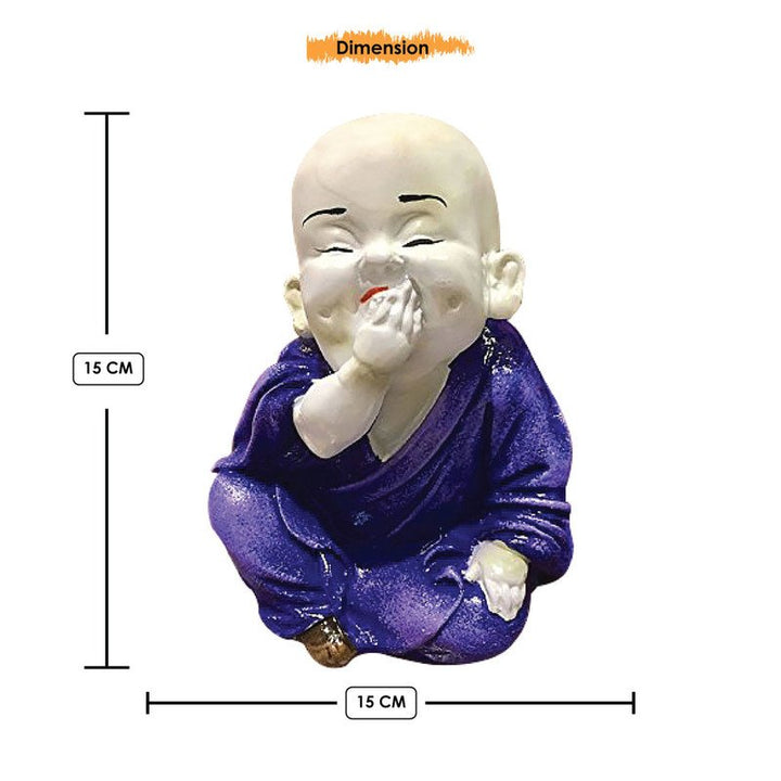 Handcrafted Ployresin Lord Buddha White And Purple Colour Sitting Statue Showpiece Home Decor/Office Decor/Spiritual Gift - Karigaari India Aesthetic Home Decor