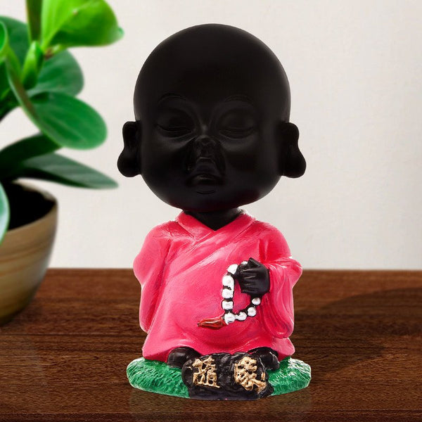 Handcrafted Ployresin Lord Buddha Pink Colour Statue Standing  And Thinking Showpiece Home Decor/Office Decor/Spiritual Gift