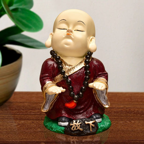 Handcrafted Ployresin Lord Buddha Dark Brown  Standing Statue  Showpiece Home Decor/Office Decor/Spiritual Gift - Karigaari India Aesthetic Home Decor