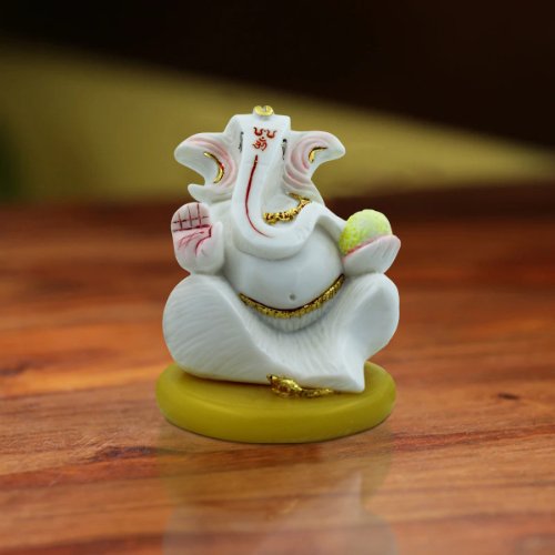 Lord Ganesha Idol White Color Unique Design Best for Home Decor