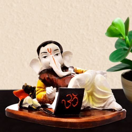 Unique Little Lord Ganesha Sitting With Laptop Best Item for Home Decor - Karigaari India Aesthetic Home Decor