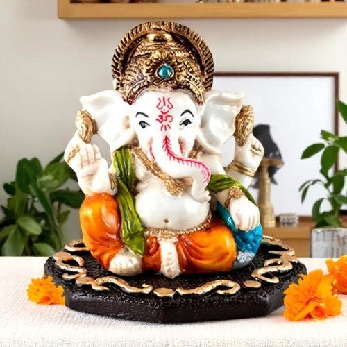 Little Lord Ganesha Sitting Best & Unique Design Multicolor for Home Decor - Karigaari India Aesthetic Home Decor