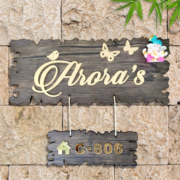 Cozy Personalized Stylish Wooden Name Plate for Office Durable Decor - Karigaari India Aesthetic Home Decor