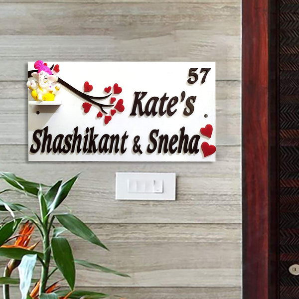 Wooden Beautiful Personalized Wooden Name Plate for Home Sturdy Durable - Karigaari India Aesthetic Home Decor