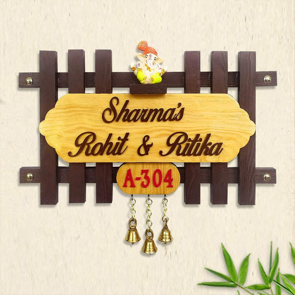 Stylish Personalized Custom Wooden Name Plate for House Sturdy Durable