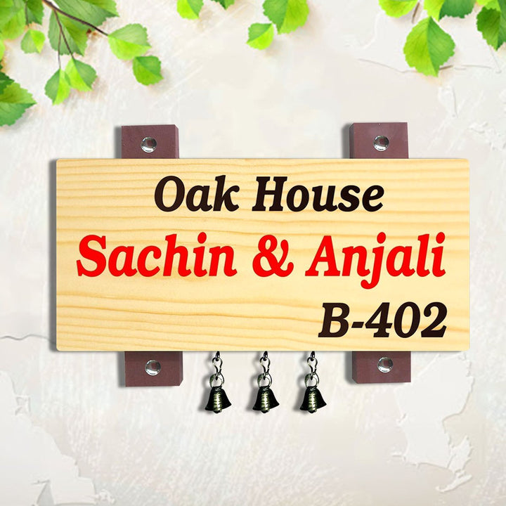 Designer Beautiful Custom Wooden Name Plate for Home Durable Sturdy Decor - Karigaari India Aesthetic Home Decor