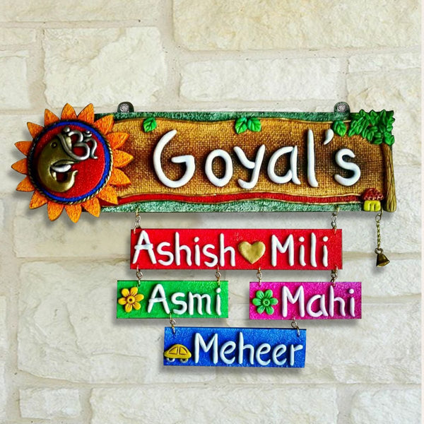 Stylish Family  Custom Wooden Name Plate for House Durable Home Decor - Karigaari India Aesthetic Home Decor