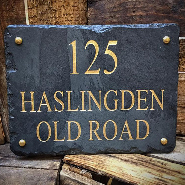 Stone Personalized Sturdy Wooden Name Plate for House Custom Durable - Karigaari India Aesthetic Home Decor
