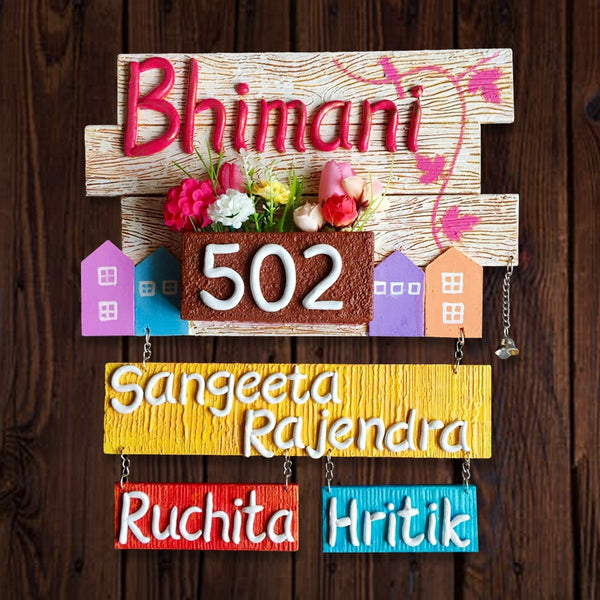 Handmade  Custom Beautiful Wooden Name Plate for Home Stylish Personalized - Karigaari India Aesthetic Home Decor