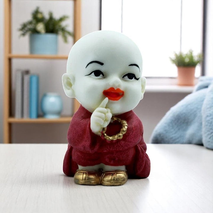 Handcrafted Ployresin Lord Buddha Sitting And Wearing Red Colour Clothes Statue Showpiece Home Decor/Office Decor/Spiritual Gift - Karigaari India Aesthetic Home Decor