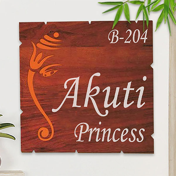 Beautiful Sturdy Wooden Name Plate for Home Durable Custom Decor - Karigaari India Aesthetic Home Decor