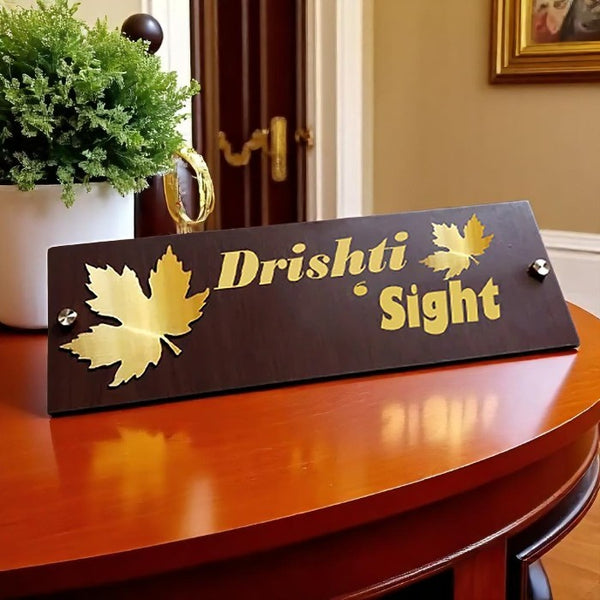 Durable Stylish Wooden Name Plate for Office Personalized Home