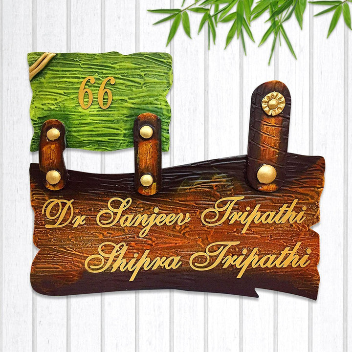 Beautiful Personalized Wooden Name Plate for Home Durable Custom - Karigaari India Aesthetic Home Decor