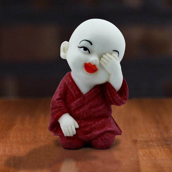 Handcrafted Ployresin Lord Buddha Sitting And Putting Hand On Eye Statue Showpiece Home Decor/Office Decor/Spiritual Gift - Karigaari India Aesthetic Home Decor