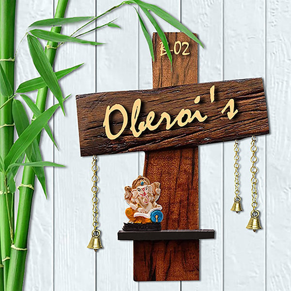 Beautiful Custom Wooden Name Plate for House Durable Personalized - Karigaari India Aesthetic Home Decor