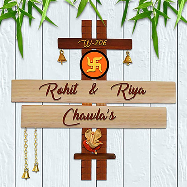 Personalized Custom Wooden Name Plate for House Sturdy Beautiful - Karigaari India Aesthetic Home Decor