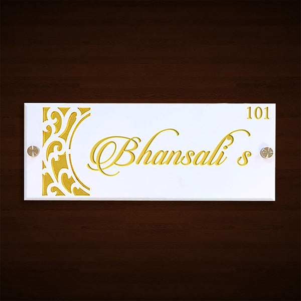 Beautiful Custom Acrylic Name Plate for House Sturdy Durable Decor - Karigaari India Aesthetic Home Decor