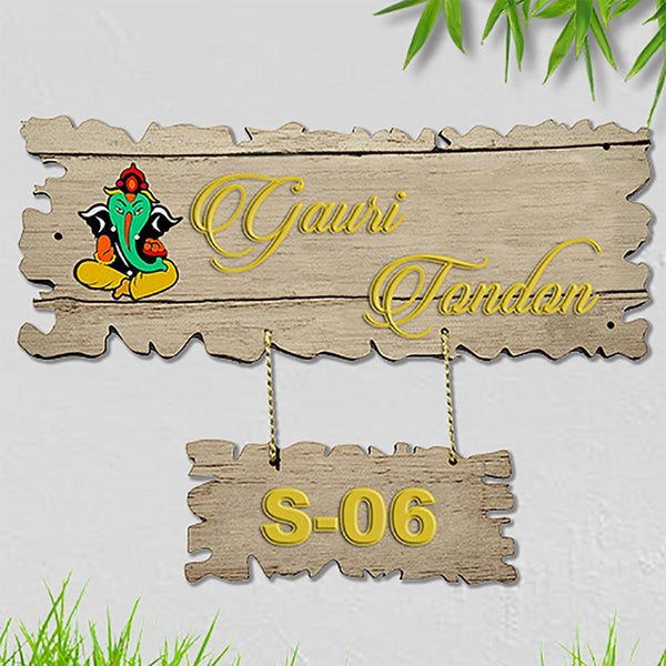 Beautiful Durable Wooden Name Plate for House Sturdy Stylish Decor - Karigaari India Aesthetic Home Decor