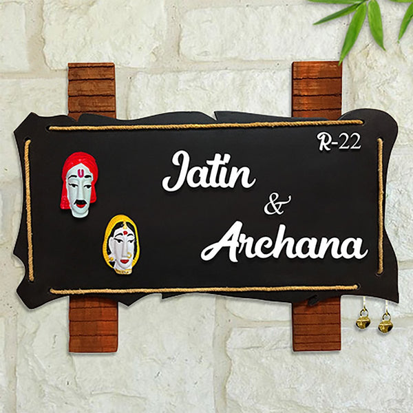 Durable Personalized Wooden Name Plate for House Beautiful Custom - Karigaari India Aesthetic Home Decor