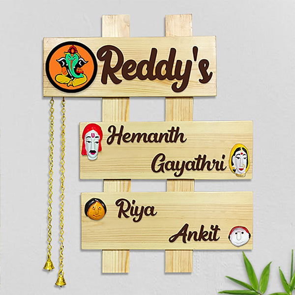Sturdy Custom Wooden Name Plate for House Durable Beautiful Decor - Karigaari India Aesthetic Home Decor