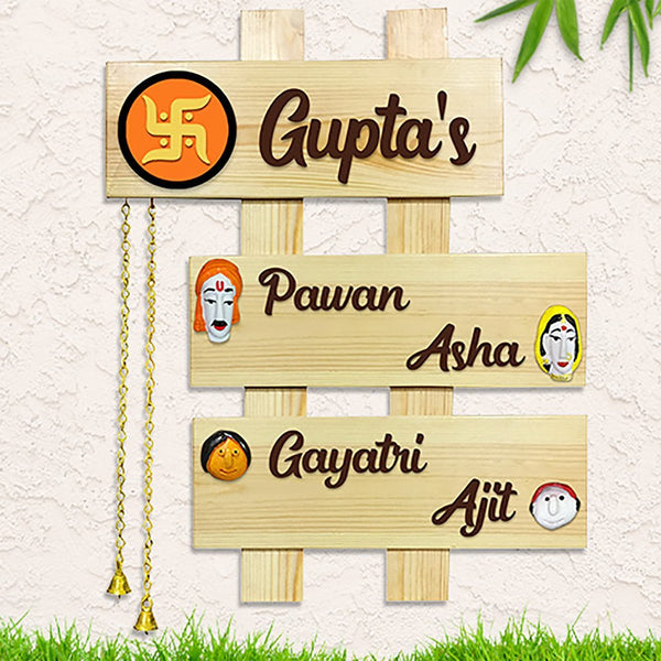 Personalized Custom Wooden Name Plate for House Durable Beautiful - Karigaari India Aesthetic Home Decor