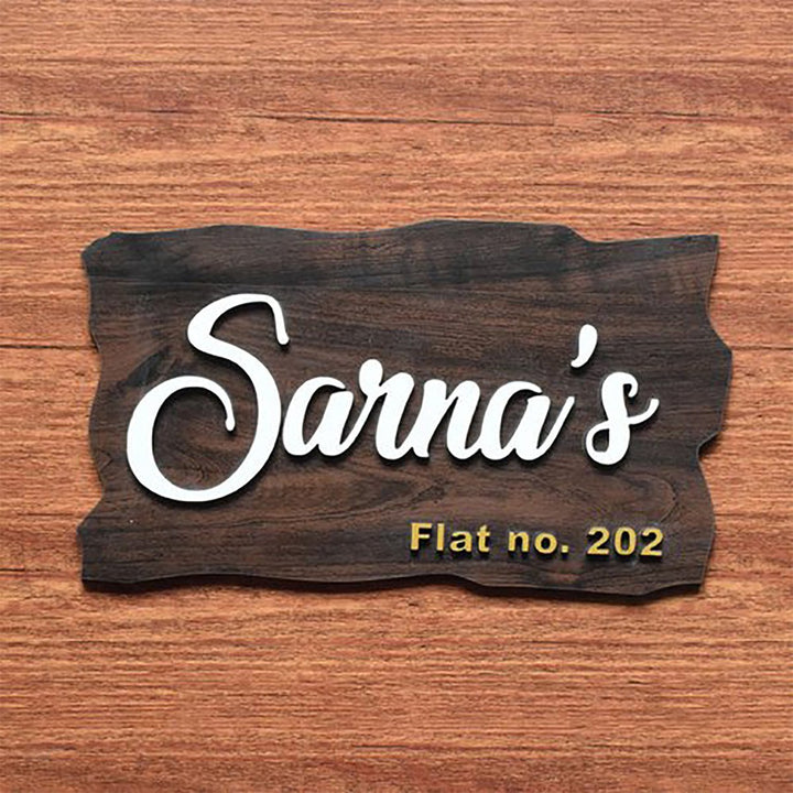 Personalized Stylish Wooden Name Plate for House Custom Beautiful - Karigaari India Aesthetic Home Decor