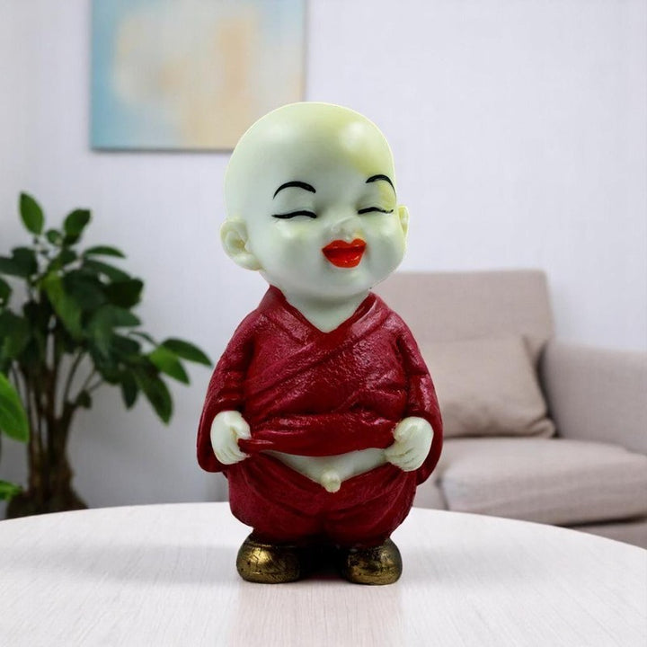 Handcrafted Ployresin Lord Buddha Standing White And Red Statue Showpiece Home Decor/Office Decor/Spiritual Gift - Karigaari India Aesthetic Home Decor