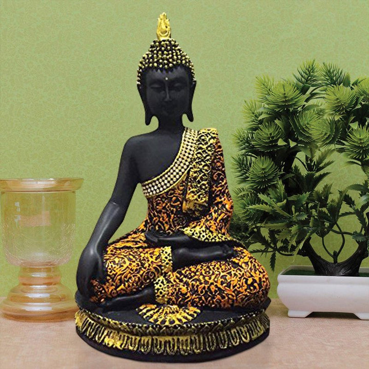 Handcrafted Ployresin Multicolour Sitting Lord Buddha  Statue Showpiece Home Decor/Office Decor/Spiritual Gift - Karigaari India Aesthetic Home Decor