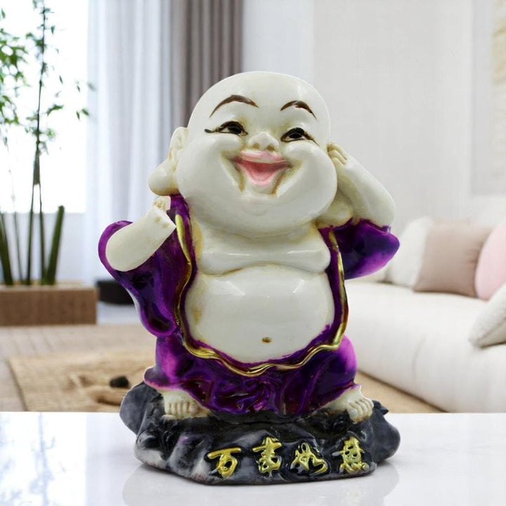 Handcrafted Ployresin Lord Buddha Standing And Singing Statue Showpiece Home Decor/Office Decor/Spiritual Gift - Karigaari India Aesthetic Home Decor