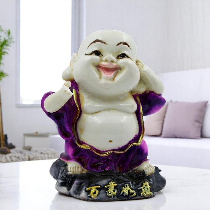 Handcrafted Ployresin Lord Buddha Standing And Singing Statue Showpiece Home Decor/Office Decor/Spiritual Gift - Karigaari India Aesthetic Home Decor