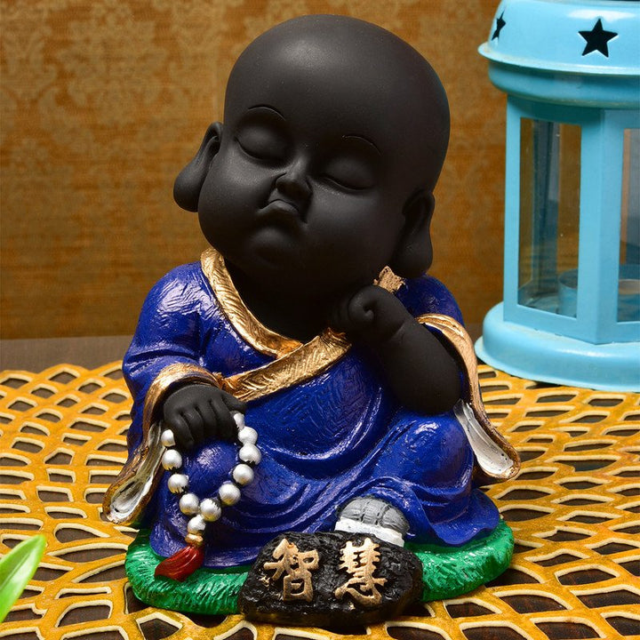Handcrafted Ployresin Lord Buddha Sitting And Sleeping  Statue Dark Blue Colour  Showpiece Home Decor/Office Decor/Spiritual Gift - Karigaari India Aesthetic Home Decor