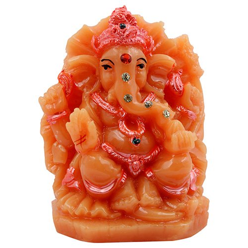 Small Lord Ganesha Sitting Idol Orange And Pink Color Best for Home Decor - Karigaari India Aesthetic Home Decor