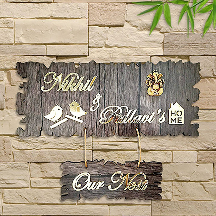Sturdy Name Plate for Office Wooden Beautiful Outdoor Entrance - Karigaari India Aesthetic Home Decor