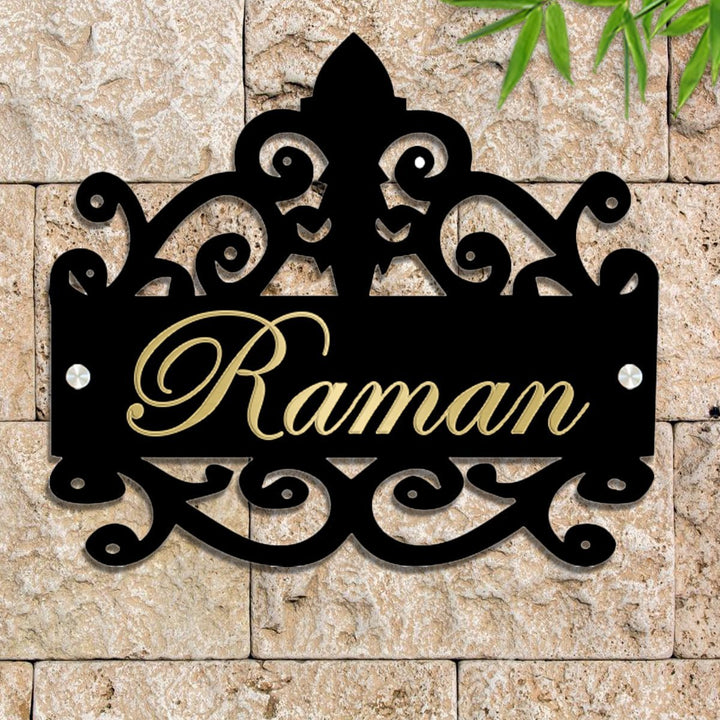 Black Acrylic Beautiful Durable Name Plate for Home Custom Wooden Stylish - Karigaari India Aesthetic Home Decor