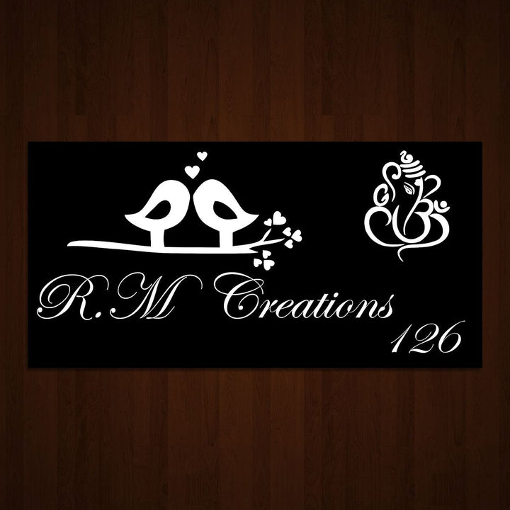 Black Durable Stylish Name Plate for Home Wooden Custom Beautiful Decor - Karigaari India Aesthetic Home Decor