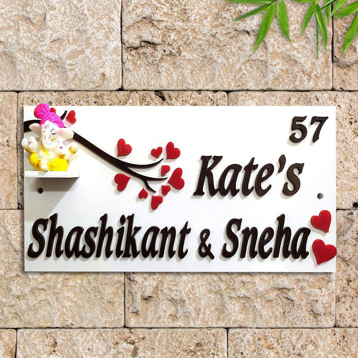 Wooden Beautiful Personalized Wooden Name Plate for Home Sturdy Durable - Karigaari India Aesthetic Home Decor