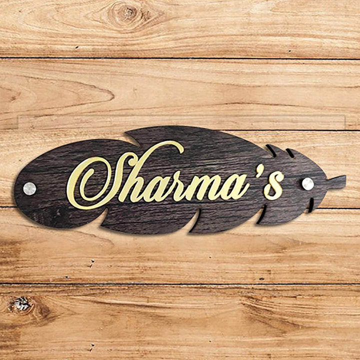 Sturdy Custom Wooden Name Plate for House Personalized Beautiful - Karigaari India Aesthetic Home Decor