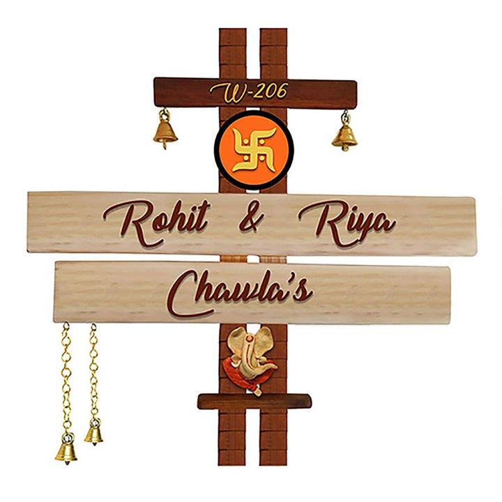 Personalized Custom Wooden Name Plate for House Sturdy Beautiful - Karigaari India Aesthetic Home Decor