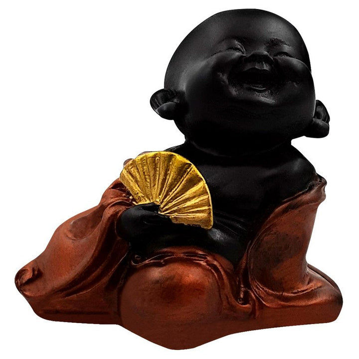 Handcrafted Ployresin Lord Buddha Sitting And Sleeping With Hand Fan Statue Showpiece Home Decor/Office Decor/Spiritual Gift - Karigaari India Aesthetic Home Decor