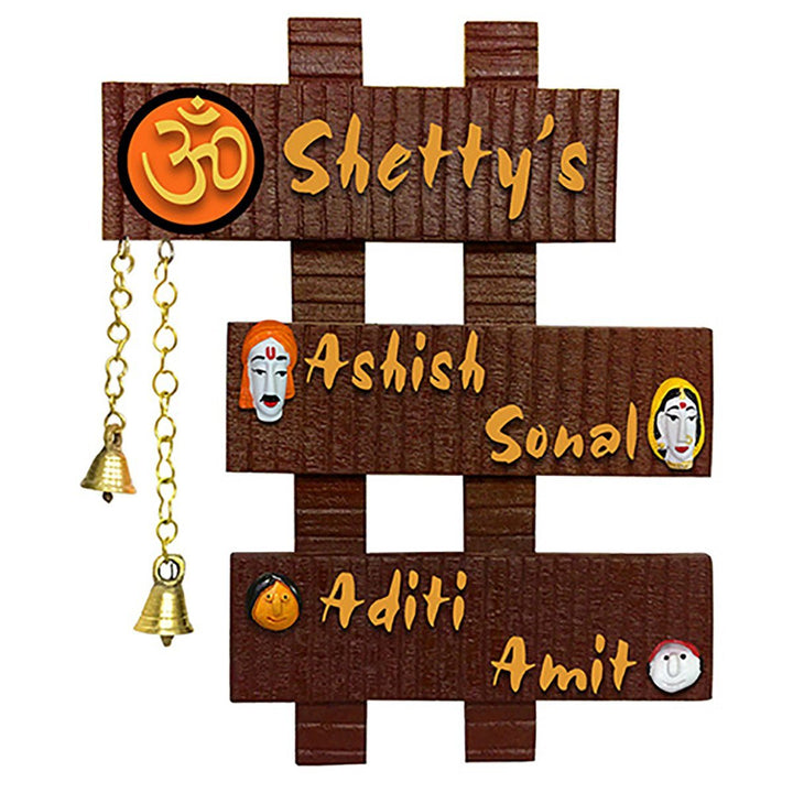 Family Durable Beautiful Wooden Name Plate for House Personalized Sturdy - Karigaari India Aesthetic Home Decor