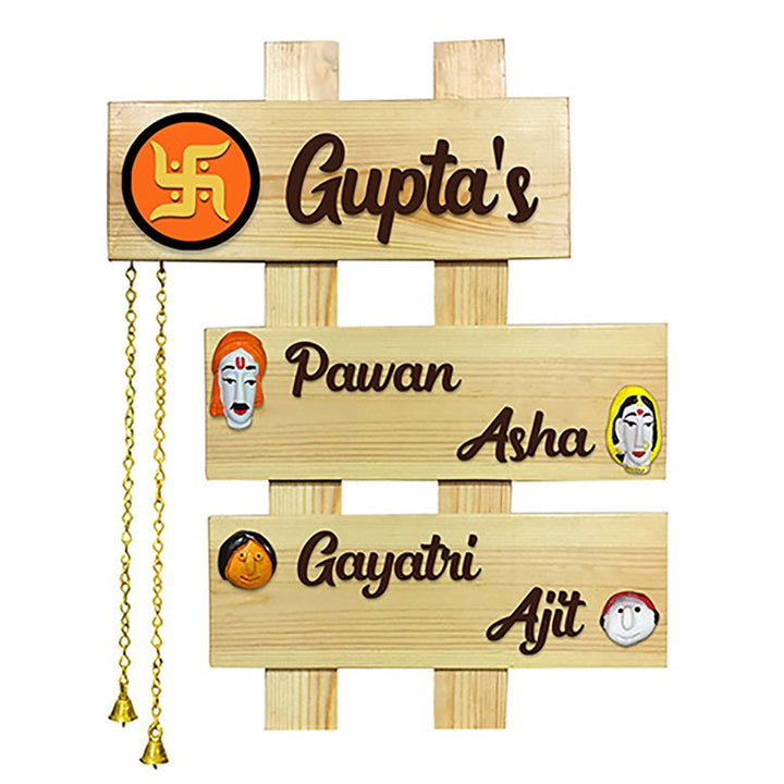 Personalized Custom Wooden Name Plate for House Durable Beautiful - Karigaari India Aesthetic Home Decor