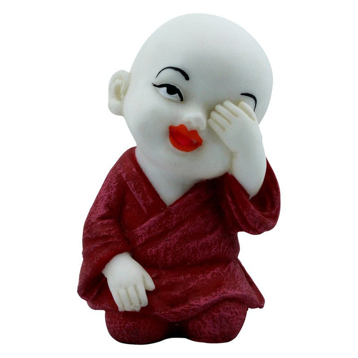 Handcrafted Ployresin Lord Buddha Sitting And Putting Hand On Eye Statue Showpiece Home Decor/Office Decor/Spiritual Gift - Karigaari India Aesthetic Home Decor