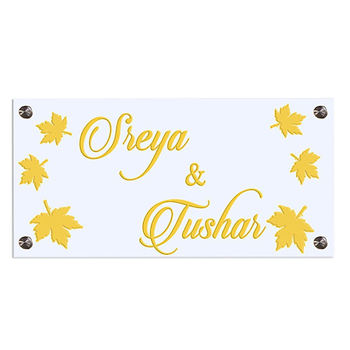 Stylish Sturdy Acrylic Name Plate for House Durable Personalized Decor - Karigaari India Aesthetic Home Decor