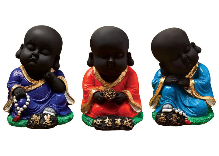 Handcrafted Ployresin Sitting And Sleeping Lord Buddha Statue Showpiece Home Decor/Office Decor/Spiritual Gift, Multicolour, Three Pieces - Karigaari India Aesthetic Home Decor