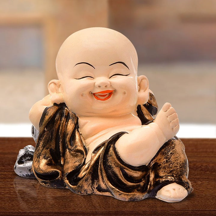 Handcrafted Ployresin Lord Buddha Sleeping Golden Colour Statue Showpiece Home Decor/Office Decor/Spiritual Gift - Karigaari India Aesthetic Home Decor