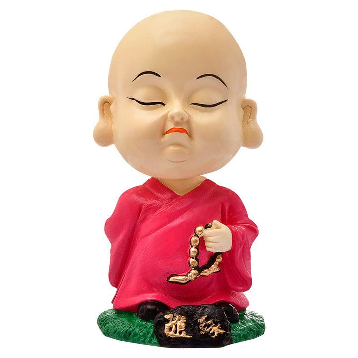 Handcrafted Ployresin Lord Buddha Praying And Standing  Statue  Showpiece Home Decor/Office Decor/Spiritual Gift, Pink - Karigaari India Aesthetic Home Decor