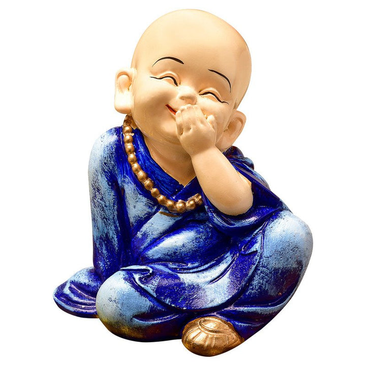 Handcrafted Ployresin Lord Buddha Smiling And Putting Fingers On Mouth Purple Colour  Statue  Showpiece Home Decor/Office Decor/Spiritual Gift - Karigaari India Aesthetic Home Decor