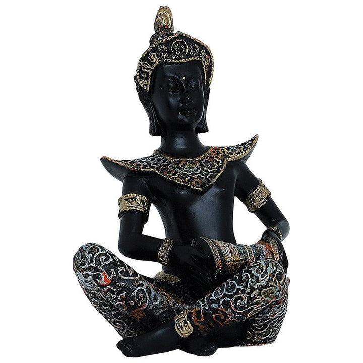 Handcrafted Ployresin Lord Buddha Black Colour Sitting Statue Showpiece Home Decor/Office Decor/Spiritual Gift - Karigaari India Aesthetic Home Decor