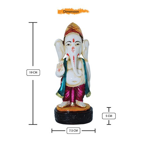 Lord Ganesha Standing & Giving Blessing multiolor Idol for Home Decor - Karigaari India Aesthetic Home Decor