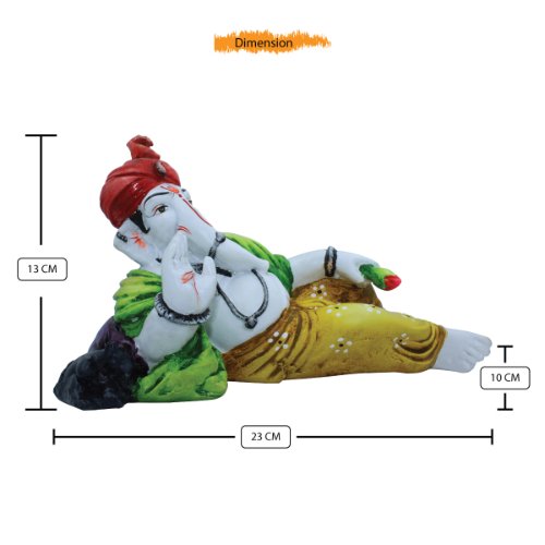Lord Ganesha Sleeping Wearing Yellow Dhoti Idol for Home Decor - Karigaari India Aesthetic Home Decor